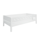 Single Bed with Safety Rails, 90x200 cm, White