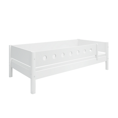 Single Bed with Safety Rails, 90x200 cm, White