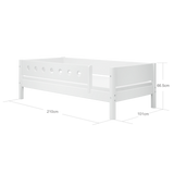Single Bed with Safety Rails, 90x200 cm, White