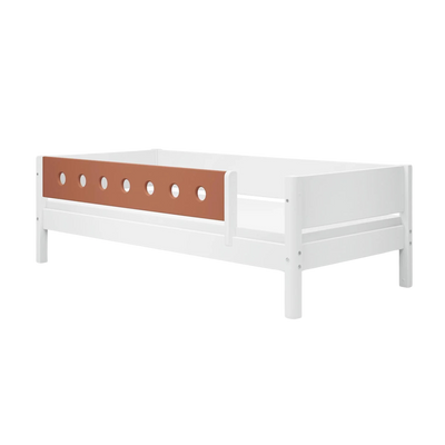 Single Bed with Safety Rails, 90x200 cm, White/Blush