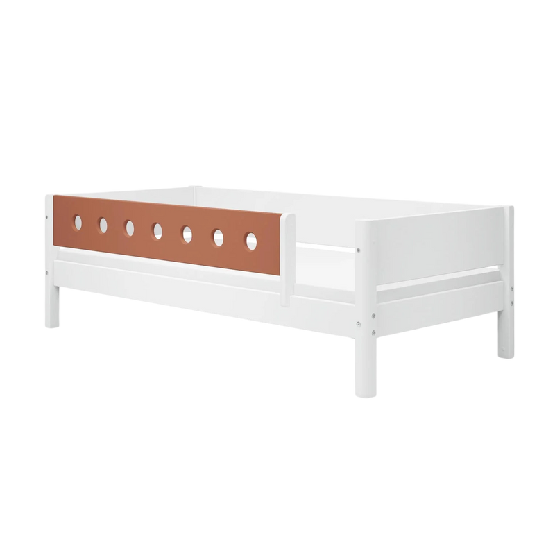 Single Bed with Safety Rails, 90x200 cm, White/Blush