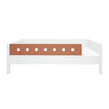 Single Bed with Safety Rails, 90x200 cm, White/Blush