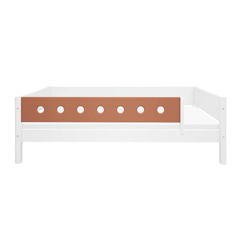 Single Bed with Safety Rails, 90x200 cm, White/Blush