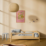 Cama individual con barrera de seguridad, 90x200 cm, Sand