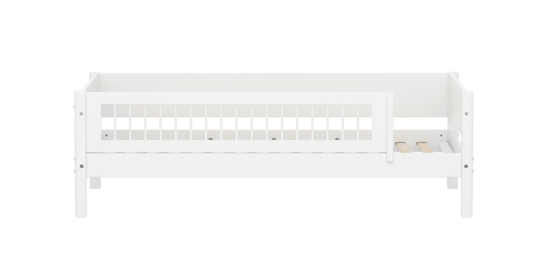 Single Bed with Safety Rails, 90x200 cm, White