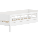 Eenpersoonsbed met veiligheidsrek, 90x200 cm, Wit