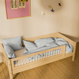 Cama individual con barrera de seguridad, 90x200 cm, Sand