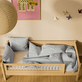 Cama individual con barrera de seguridad, 90x200 cm, Sand