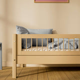 Cama individual con barrera de seguridad, 90x200 cm, Sand
