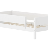 Single Bed with Safety Rail, 90x200 cm, White SINGLE_BED daybed-w-front-safety-rail-200x90cm-grooves-f-wht  flexa-com.myshopify.com