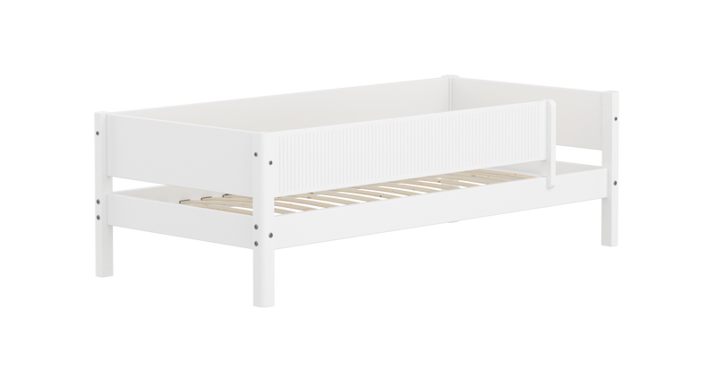 Single Bed with Safety Rails, 90x200 cm, White