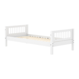 Cama individual con barrotes, 90x200 cm, blanco