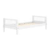 Cama individual con barrotes, 90x200 cm, blanco