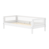 Einzelbett mit Querstreben und Absturzsicherung, 90x200 cm, Weiss