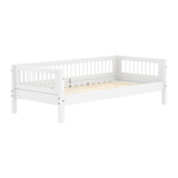 Einzelbett mit Querstreben und Absturzsicherung, 90x200 cm, Weiss