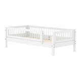 Eenpersoonsbed met spijlen en veiligheidsrek, 90x200 cm, wit