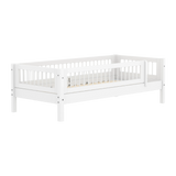 Eenpersoonsbed met spijlen en veiligheidsrek, 90x200 cm, wit