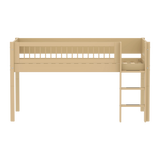 High Bed 120 cm with Ladder and Safety Rail, 90x200 cm, Sand