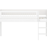 High Bed 120 cm with Ladder and Safety Rail, 90x200 cm, White MID_HIGH-BED midslp-f-wht-mdf-200x90-str-ladder-crossbars-f-wht  flexa-com.myshopify.com