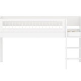 Hochbett 120 cm mit Leiter und Absturzsicherung, 90x200 cm, Weiß