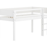 High Bed 120 cm with Ladder and Safety Rail, 90x200 cm, White MID_HIGH-BED midslp-f-wht-mdf-200x90-str-ladder-crossbars-f-wht  flexa-com.myshopify.com