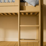 High Bed 120 cm with Ladder and Safety Rail, 90x200 cm, Sand