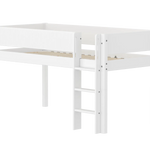High Bed 120 cm with Ladder and Safety Rail, 90x200 cm, White MID_HIGH-BED midslp-f-wht-mdf-200x90-str-ladder-grooves-f-wht  flexa-com.myshopify.com