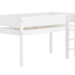 High Bed 120 cm with Ladder and Safety Rail, 90x200 cm, White MID_HIGH-BED midslp-f-wht-mdf-200x90-str-ladder-grooves-f-wht  flexa-com.myshopify.com