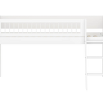 High Bed 120 cm with Ladder and Safety Rail, 90x200 cm, White MID_HIGH-BED midslp-f-wht-mdf-200x90-sl-ladder-crossbars-f-wht  flexa-com.myshopify.com