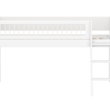 Hochbett 120 cm mit Leiter und Absturzsicherung, 90x200 cm, Weiß