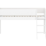 High Bed 120 cm with Ladder and Safety Rail, 90x200 cm, White MID_HIGH-BED midslp-f-wht-mdf-200x90-sl-ladder-grooves-f-wht  flexa-com.myshopify.com