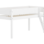 High Bed 120 cm with Ladder and Safety Rail, 90x200 cm, White MID_HIGH-BED midslp-f-wht-mdf-200x90-sl-ladder-grooves-f-wht  flexa-com.myshopify.com