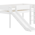 High Bed 120 cm with Slide, Ladder and Safety Rail, 90x200 cm, White MID_HIGH-BED midslp-slide-200x90-str-ladder-grooves-f-wht  flexa-com.myshopify.com