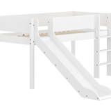 High Bed 120 cm with Slide, Ladder and Safety Rail, 90x200 cm, White MID_HIGH-BED midslp-slide-200x90-str-ladder-grooves-f-wht  flexa-com.myshopify.com
