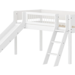 High Bed 120 cm with Slide, Ladder and Safety Rail, 90x200 cm, White MID_HIGH-BED midslp-slide-200x90-sl-ladder-crossbars-f-wht  flexa-com.myshopify.com