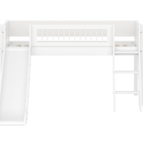 High Bed 120 cm with Slide, Ladder and Safety Rail, 90x200 cm, White MID_HIGH-BED midslp-slide-200x90-sl-ladder-crossbars-f-wht  flexa-com.myshopify.com