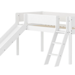 High Bed 120 cm with Slide, Ladder and Safety Rail, 90x200 cm, White MID_HIGH-BED midslp-slide-200x90-sl-ladder-grooves-f-wht  flexa-com.myshopify.com