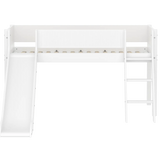 High Bed 120 cm with Slide, Ladder and Safety Rail, 90x200 cm, White MID_HIGH-BED midslp-slide-200x90-sl-ladder-grooves-f-wht  flexa-com.myshopify.com