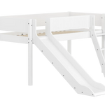 High Bed 120 cm with Slide, Ladder and Safety Rail, 90x200 cm, White MID_HIGH-BED midslp-slide-200x90-sl-ladder-grooves-f-wht  flexa-com.myshopify.com