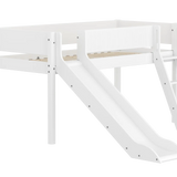 High Bed 120 cm with Slide, Ladder and Safety Rail, 90x200 cm, White MID_HIGH-BED midslp-slide-200x90-sl-ladder-grooves-f-wht  flexa-com.myshopify.com