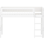 High Bed 143 cm with Ladder and Safety Rail, 90x200 cm, White SEMI_HIGH-BED semi-highsleeper-200x90-f-wht-str-ladder-crossbars  flexa-com.myshopify.com