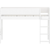 High Bed 143 cm with Ladder and Safety Rail, 90x200 cm, White SEMI_HIGH-BED semi-highsleeper-200x90-f-wht-str-ladder-grooves  flexa-com.myshopify.com