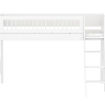 High Bed 143 cm with Ladder and Safety Rail, 90x200 cm, White SEMI_HIGH-BED semi-highsleeper-200x90-f-wht-sl-ladder-crossbars  flexa-com.myshopify.com