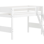 High Bed 143 cm with Ladder and Safety Rail, 90x200 cm, White SEMI_HIGH-BED semi-highsleeper-200x90-f-wht-sl-ladder-crossbars  flexa-com.myshopify.com
