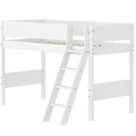 High Bed 143 cm with Ladder and Safety Rail, 90x200 cm, White SEMI_HIGH-BED semi-highsleeper-200x90-f-wht-sl-ladder-grooves  flexa-com.myshopify.com