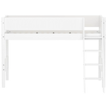 High Bed 143 cm with Ladder and Safety Rail, 90x200 cm, White SEMI_HIGH-BED semi-highsleeper-200x90-f-wht-sl-ladder-grooves  flexa-com.myshopify.com