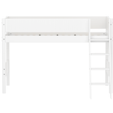 Semi-high Bed with Ladder and Safety Rail, 90x200 cm, White