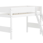 High Bed 143 cm with Ladder and Safety Rail, 90x200 cm, White SEMI_HIGH-BED semi-highsleeper-200x90-f-wht-sl-ladder-grooves  flexa-com.myshopify.com