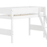 High Bed 143 cm with Ladder and Safety Rail, 90x200 cm, White SEMI_HIGH-BED semi-highsleeper-200x90-f-wht-sl-ladder-grooves  flexa-com.myshopify.com