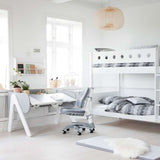 Bunk Bed with Ladder and Safety Rail, 90x200 cm, White